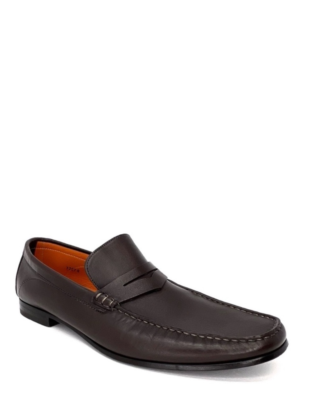 Santoni Brown Leather Penny Loafers Men’s Size 11.5 Shoes Moccasin Slip On EUC